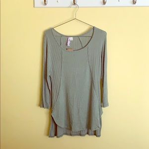 Sage green three quarter sleeve tunic